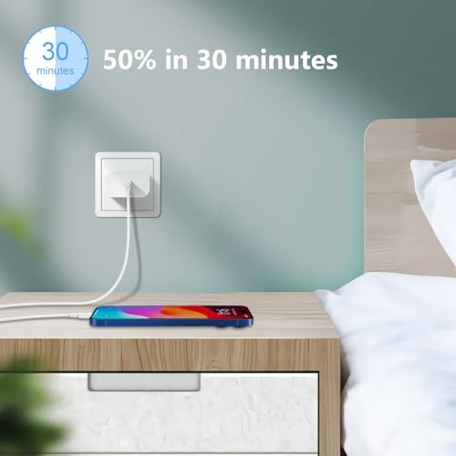 20 W USB C Fast Charging Block 3-Pack for Apple Devices – Compact Wall Adapter for i Phone 11-16, Apple Watch & i Pad – Sleek Purple Design for Enhanced Portability and Efficiency – Universal Compatibility for Optimal Performance