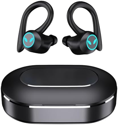 Elevate Your Audio Experience with Bluetooth 5.1 Sports Earbuds – Ergonomic Earhook Design for Secure Comfort, Immersive HD Sound for Gaming and Workouts, Sweatproof Durability for Active Lifestyles (Black)