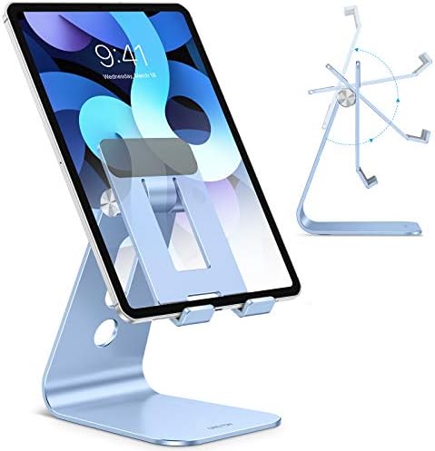 OMOTON Versatile Adjustable Tablet Stand for Desk – Enhanced Stability with Extended Arms for i Pad Pro/Air/Mini & Larger Smartphones – Stylish Purple Holder for Optimal Viewing Comfort and Clutter-Free Workspace