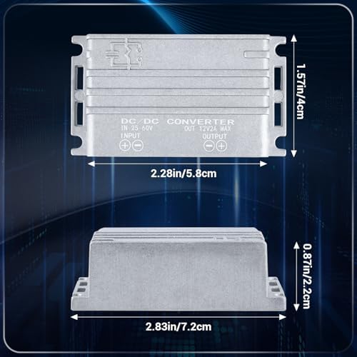 DROK High-Efficiency DC Voltage Converter – Adjustable 9-36 V to 12 V Step Up/Down Regulator, 3 A 36 W Power Supply for Solar Panels and RVs – Optimal Energy Management for Versatile Applications