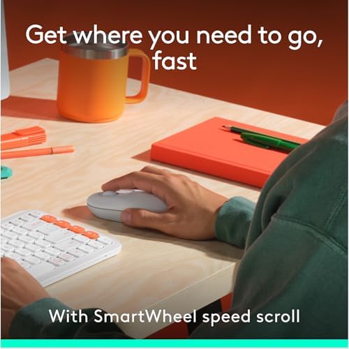 Elevate Your Workspace with the Logitech POP ICON Wireless Bluetooth Keyboard – Stylish Graphite & White Design, Effortless Multi-Device Switching, Comfortable Low-Profile Typing, and Customizable Keys for Enhanced Productivity on Laptops, Tablets, and PCs