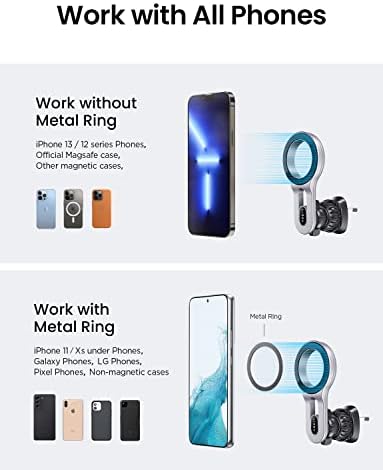 LISEN Universal Magnetic Car Phone Holder – Secure Vent Mount for All Smartphones, Effortless 360-Degree Rotation, Enhanced Safety & Convenience for Driving, Sleek Design for Any Vehicle Interior, Robust Magnetic Grip for Bumpy Roads