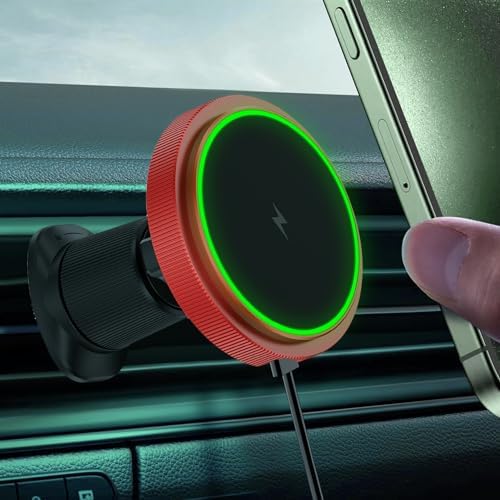 Magnetic Wireless Car Charger Mount for i Phone 16 & 15 – 15 W Fast Charging Air Vent Holder with 60 W Adapter – Secure Mag Safe Compatibility for Effortless Navigation and Hands-Free Driving