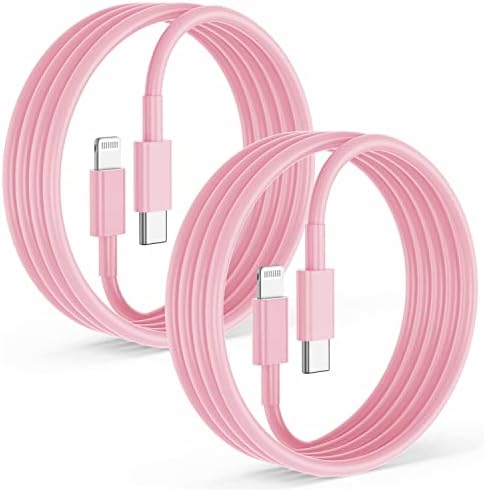 Blue Fast Charger Cable 2-Pack – 6 ft USB Type C to Lightning for i Phone 14/13/12 Pro Max, MFi Certified Charging Cord for Enhanced Speed & Compatibility – Durable Design for Everyday Use