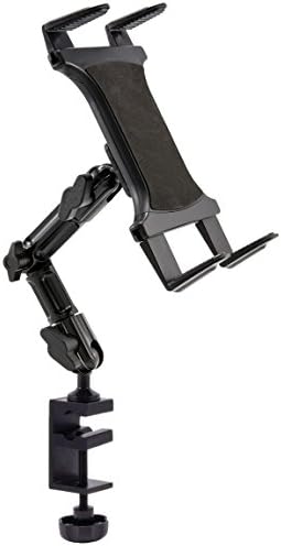 Heavy-Duty Aluminum Alloy Microphone Stand with Adjustable Tablet Holder – Universal 4-Way Clamp Design for i Pad Pro, Galaxy Tab, Surface Book – Ultimate Stability and Versatility for Musicians and Presenters