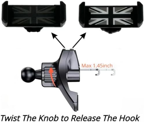 Union Jack-Themed Air Vent Smartphone Holder for Mini Cooper R-Series – Stylish, Secure 360-Degree Rotating Car Cradle with Universal Compatibility for Enhanced Driving Safety and Hands-Free Navigation