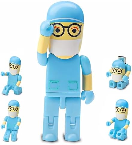 Charming Cartoon Nurse 64 GB USB Flash Drive – Adorable Pink Thumb Drive for Effortless Data Storage, USB 2.0 Compatible Memory Stick for Professionals and Students Alike