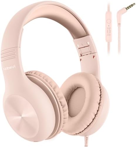 Premium Kids Over-Ear Headphones with Built-In Microphone – Safe Volume Control, Lightweight Dark Green Design for Online Learning & Travel, HD Sound Quality, Collaborative Audio Sharing Feature for Enhanced Learning Experiences