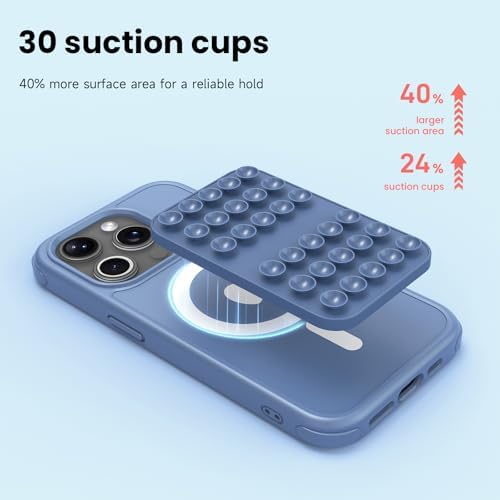 Revolutionary Patented Magnetic Suction Grip Mount for i Phone & Android – Effortless Hands-Free Phone Holder in Deep Blue, Perfect for Content Creators, Capture Stunning Selfies and Videos, Ultimate Compatibility with Mag Safe and Standard Cases, Portable and Stylish Design for On-the-Go Use