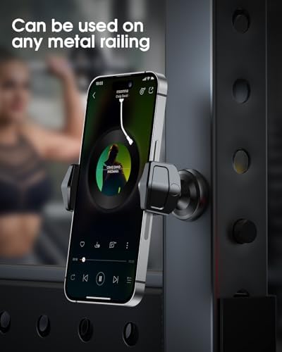 Revolutionize Your Workout with the 360° Rotatable Gym Magnetic Phone Holder – N55 Super Magnet for Secure Smartphone Stability (4-7 Inch) – Effortless Access to Fitness Tracking and Video Guidance