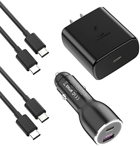 45 W Ultra-Fast Samsung Charger with 6.6 ft Type-C Cable | Power Delivery & Programmable Power Supply for Galaxy S25, S24, S23, S22 Ultra Plus, S21, Note 10, 20, A25, A15, A53, A52, Xcover 6, 7, Z Fold & Flip | Efficient Charging Block for Enhanced Device Longevity | Sleek Black Design for Modern Aesthetics