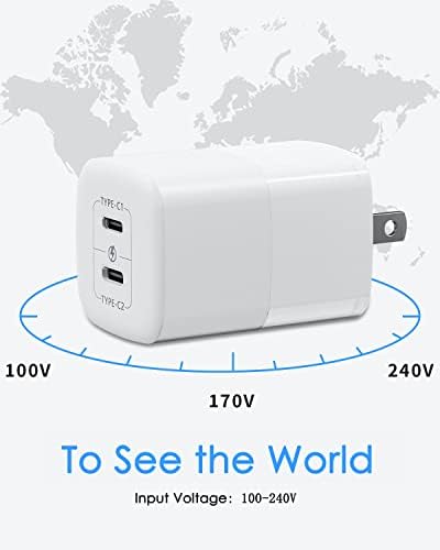 50 W Dual-Port Ga N III USB-C Wall Charger – Rapid PPS 48 W Fast Charging for i Phone 16/15/14/13/12/11, Galaxy, Pixel, i Pad & Laptops – Compact Design with Enhanced Safety Features for On-the-Go Power Solutions