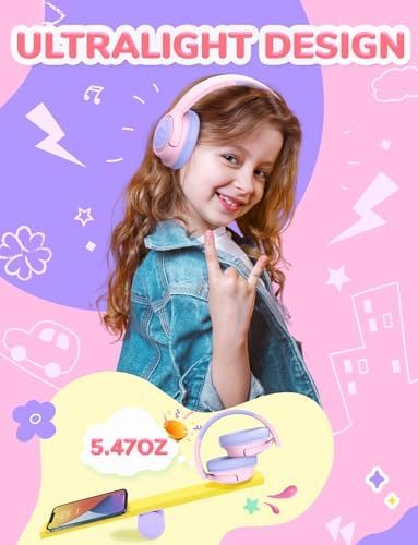 i Clever Kids Headphones: Safe 85 d B Volume Limit, Ergonomic Foldable Design, Superior Stereo Sound, 3.5 mm Jack Compatibility – Ideal for Travel, School & Home Use – Stylish Blue-Green for Boys & Girls
