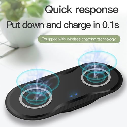 Ultimate 30 W Dual Wireless Charging Pad – Fast, Sleek & Compatible with i Phone 15/14/13/12/XR, Galaxy S24/S23/S22/S10, Google Pixel 8/7/6 & More – Adapter Included for Effortless Charging of Air Pods Pro 3/2 & Galaxy Buds – Enhance Your Charging Speed and Style
