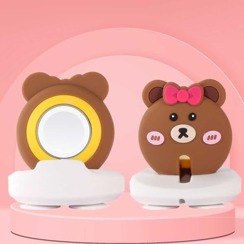 Stylish Cartoon Silicone Apple Watch Charging Dock – Enhanced Nightstand Compatibility for All Series Ultra/8/SE2/7/6/5/4/3/2/1 – Fast-Charging Solution with Tidy Cable Management for Personalized Décor and Elevated Viewing Experience