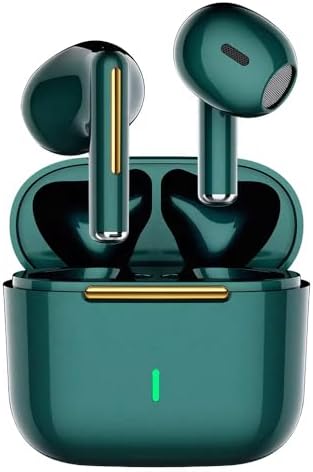 Emerald Green Bluetooth 5.2 Wireless Earbuds – Lightweight Design for Active Lifestyles, Crystal Clear Call Quality with Dual Microphones, Touch Control for Effortless Playback, Voice Assistant Enabled, Quick Pairing for Instant Audio Enjoyment – Elevate Your Listening Experience