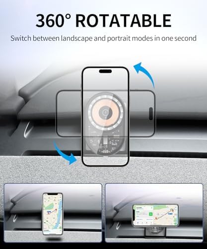 Transform Your Driving Experience with the Premium Wireless Charging Phone Holder for Tesla Model Y (2025) & Model 3 (2024-2025) – 360° Rotatable Design for Optimal Functionality & Aesthetic Appeal, Fast Wireless Power for Effortless Navigation