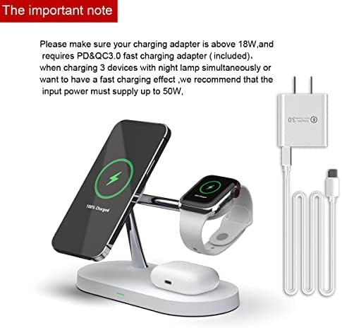 Maximize Your Charging Efficiency with the 5-in-1 Magnetic Wireless Charging Hub – High-Speed 15 W Mag-Safe Dock for i Phone 15/14/13/12, Apple Watch Series 7/SE/6/5/4/3/2, and Air Pods 3/2/Pro – The Ultimate All-in-One Charging Solution for Seamless Device Management and Clutter-Free Workspace