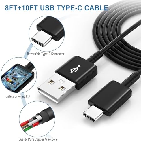 Fast Charging USB Type C Cable for Samsung Galaxy Devices – 6.6 Ft Durable Charger Cord for S25/S24/S23/S22/S21/S20/S10 Series, Note 8/9/10/20 – Enhanced Power Delivery and Universal Compatibility for Optimal Performance
