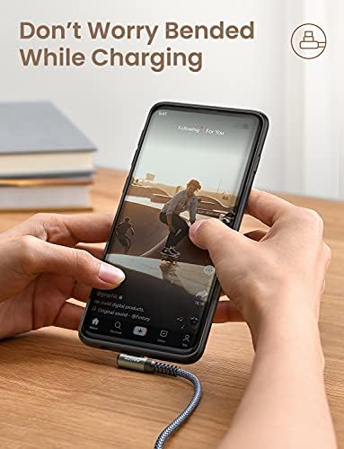 Revolutionize Your Charging with AINOPE 60 W USB C Cable 2-Pack – 10 ft Durable Nylon Braided Right Angle Type C Charger for i Phone 16 Pro Max, Samsung S24, and i Pad Pro – Fast Charging, Enhanced Compatibility, and Long-Lasting Performance