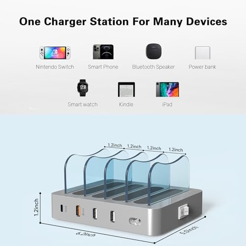 Ultimate 4-Port USB Fast Charging Station – Smart Multi-Device Dock for Phones & Tablets – Universal Charging Hub with Enhanced Safety Features – Sleek Design for Home & Office Efficiency – Rapid Power Delivery Solution