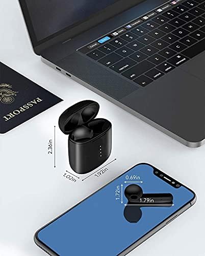 Elevate Your Sound Experience with Premium Bluetooth 5.0 Wireless Earbuds – Noise-Cancelling, IPX8 Waterproof, and Fast-Charging In-Ear Headphones for Crystal Clear Audio on Apple, Samsung, and Android Devices (Black) – Ultimate Comfort and Durability for Everyday Adventures