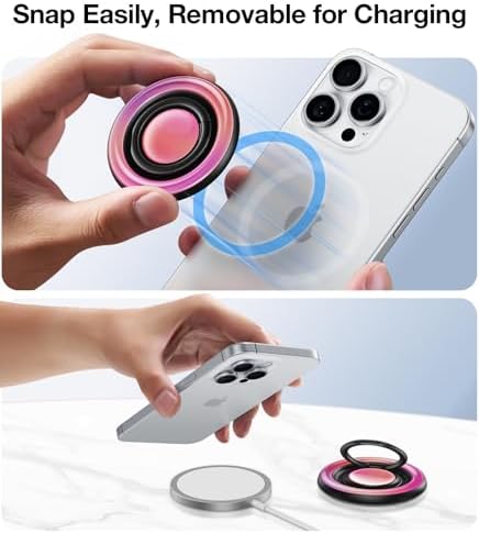 Transform Your Mobile Experience with the TORRAS 360° Fidget Spinner Magnetic Phone Grip Ring Holder – Ultimate Kickstand & Secure Grip for i Phone 16/15/14/13/12 Pro/Max, Samsung Galaxy, & Google Devices, Chic Purple Design, Enhanced Compatibility for Effortless Use