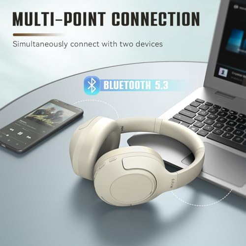 FIFINE X3 Bluetooth Over-Ear Headphones with Enhanced Noise Cancellation – 65-Hour Battery Life for Ultimate Listening Freedom – Ultra-Soft Cushions Perfect for Music, Gaming, and Travel – Compatible with i Phone, Android, and Tablets – Immerse Yourself in Superior Sound Quality