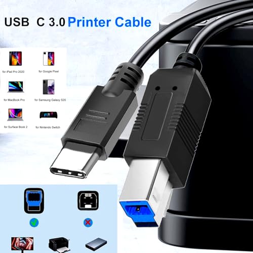 USB C to USB B 40FT Cable， 3.0 USB Type C Cable Compatible with Docking Station, External Hard Drivers, Scanner and More – Enhanced Compatibility and Speed