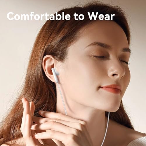 USB C Earbuds for i Phone 16 & i Pad Pro – High-Fidelity Wired Headphones with Volume Control & Mic for Google Pixel & Samsung Galaxy – Lightweight, Durable, and Comfortable for Everyday Use & Commutes – Enhanced Audio Experience
