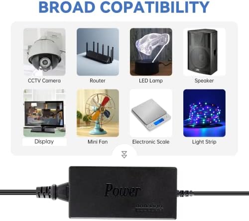 Universal 3 V-24 V Adjustable DC Power Supply Adapter – 3 A 72 W with 8 Interchangeable Tips for Ultimate Compatibility and Advanced Safety Features