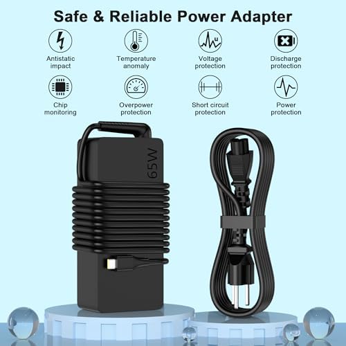 High-Performance 65 W USB-C Charger for Lenovo Think Pad – Rapid AC Adapter Compatible with X1, T14, T15, T16, E480, Yoga C930 & More – Optimal Portability & Durable Power Supply for Your Laptop Needs
