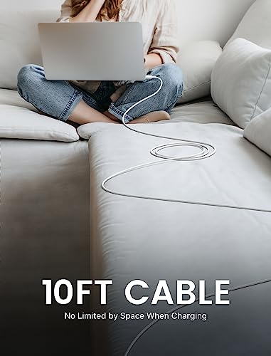 JSAUX 140 W USB-C Magnetic 3-in-1 Charging Cable – 10 FT Durable Nylon Braided Design for Mac Book Air & Pro (2023/2022 M2, 2023 M3/2021 M1) – Rapid Power Delivery & Hassle-Free Connectivity for Home, Office, and Travel Use