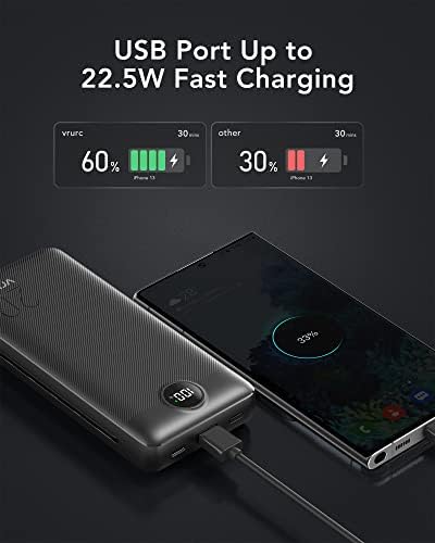VRURC 20000 m Ah Pink Portable Charger – Fast Charging Power Bank with Built-in Wall Plug & Cables, LED Display, 4 Outputs & Dual Inputs for Effortless Travel Charging Solutions, Ideal for Busy Lifestyles and Enhanced Device Compatibility