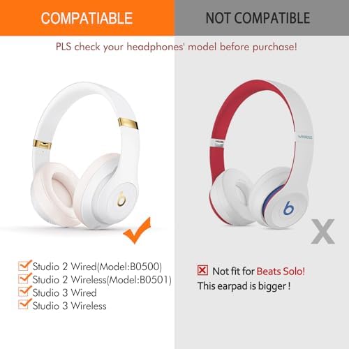 GVOEARS Premium Replacement Ear Pads for Beats Studio 2 & 3 – Ultra-Comfort Memory Foam Cushions with Strong 3 M Adhesive for Reliable Fit – Titanium Grey – Revitalize Your Audio Experience with Enhanced Noise Isolation and Seamless Compatibility
