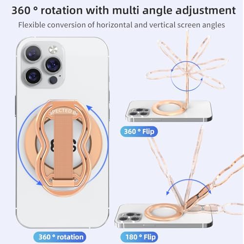 Elevate Your Smartphone Experience with RESPECTED-BRO 4-in-1 Magnetic Phone Grip Stand – Ultimate Kickstand, Secure Finger Strap, and Universal Compatibility for i Phone & Android (Silver) – Perfect for Hands-Free Convenience and Enhanced Usability