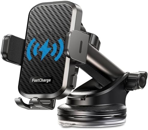 Revolutionary 15 W Fast Wireless Car Charger with Auto-Clamping Phone Holder for i Phone, Samsung Galaxy & Google – Ultimate Smartphone Mount for Windshield, Dashboard, and Air Vent – Unmatched Convenience and Enhanced Safety for Modern Drivers