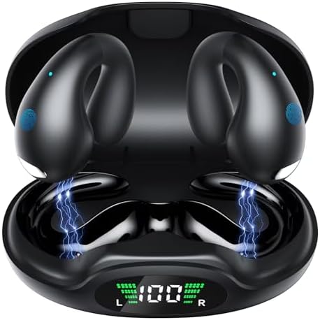 Revolutionary Bluetooth 5.3 Open Ear Wireless Earbuds – Advanced Noise Isolation & IPX7 Waterproof Design for Uninterrupted Adventures – Extended Battery Life with Smart Charging Case – Ultimate Comfort & Connectivity for Active Lifestyles & Outdoor Enthusiasts