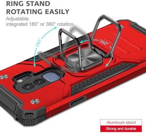 Rugged Military-Grade Shockproof Case for Samsung Galaxy S9 Plus – Red Armor with Built-in Kickstand and Magnetic Car Mount for Ultimate Protection and Style – Perfect for Active Lifestyles