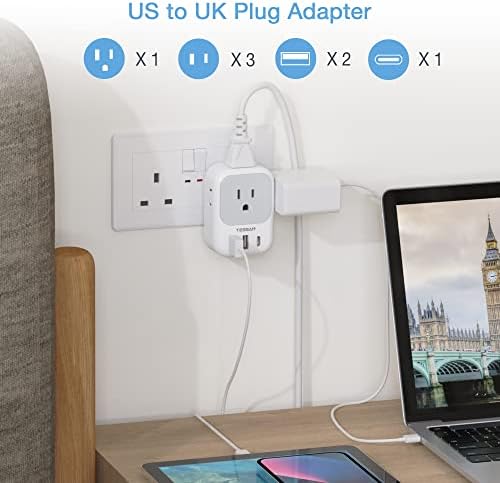 TESSAN Dual Pack European Travel Adapter with 4 AC Outlets and 3 High-Speed USB Ports – Ultimate International Power Converter for Seamless Device Charging in Italy, Spain, France, Portugal, Germany, and Iceland – Essential Travel Accessory for Modern Explorers