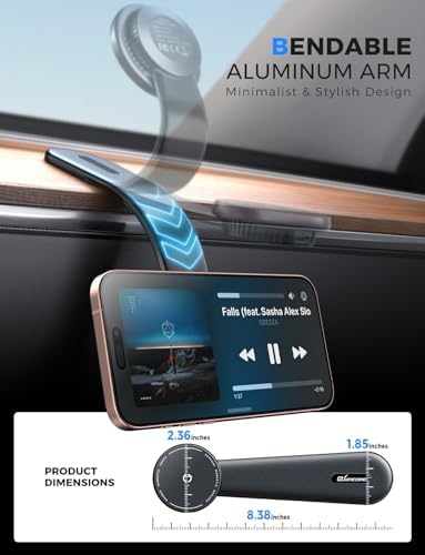 eSamcore for Magsafe Car Mount Charger, Wireless Magnetic Car Phone Holder Detachable 15W Fast Charging for Dashboard with Bendable Aluminum Arm Only Fit iPhone 16 15 14 13 12 Pro Max Mini – Enhanced Compatibility and Speed
