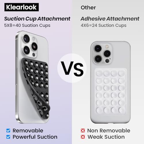 Klearlook 4-Pack Silicone Suction Cup Phone Mount – Creative Hands-Free Phone Grip for Stunning Selfies & Videos in Clear, Light Pink, Hot Pink, and Lavender – Innovative Double-Sided Suction Technology for Wide Compatibility – Premium Durable Design for Effortless Content Creation and Easy Maintenance