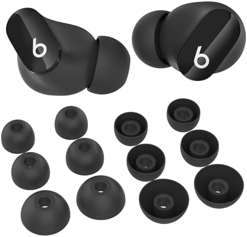 Aha Style Silicone Ear Hooks for Beats Studio Buds 2021 – 3 Pairs of Anti-Slip Covers for Ultimate Comfort and Secure Fit – Perfect for Running and Active Lifestyles – Classic Black Earbud Accessories Enhancing Audio Experience Without Charging Case Compatibility