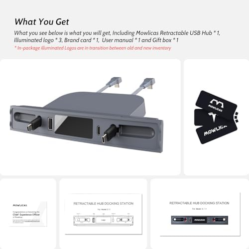 Revolutionize Your Tesla with the Dual USB C Charging Hub for Model 3/Y (2024-2021) – 27 W Fast Charger for i Phone 15 and USB C Devices, Retractable Design for Effortless Storage, Sleek Silver Gray Finish, Essential Accessory for Modern Tesla Owners