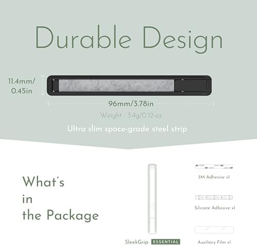 Sleek Strip Ultra-Thin Phone Grip & Kickstand – Lightweight Finger Holder for i Phone & Android – Customizable Loop Design with Dual Viewing Angles – Pocket-Friendly, Strong Adhesive, and Stylish Color Options for Enhanced Mobile Experience
