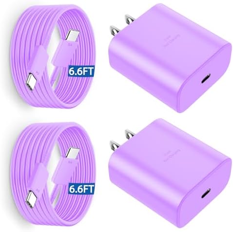Super Fast 45 W Samsung USB-C Charger with 10 FT Pink Cable – Ultimate Charging Solution for Galaxy S25/S24/S23 Ultra, Stylish & Efficient Power Adapter for Quick Device Boosts and Enhanced Compatibility