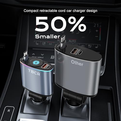 Rapid Charge 66 W Retractable Car Charger with 35.4-Inch Type-C Cable for i Phone 16/15, Samsung Galaxy, and Pixel Devices – Ultimate Driving Power Solution with Enhanced Safety and Portability Features
