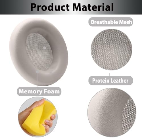 Elevate Your Beats Studio Pro Wireless Headphones with Premium Cooling Gel Replacement Earpads – Soft Protein Leather & Adaptive High-Density Memory Foam for Unmatched Comfort and Sound Isolation – Innovative Design in Sleek Black for Extended Wear Performance