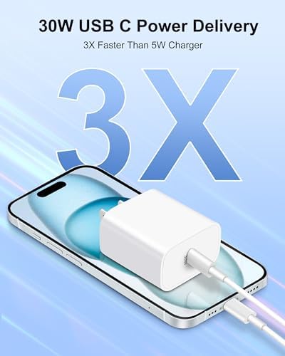 Power Up Fast with the 30 W USB-C Charger: Ultimate Charging Solution for Mac Book Air M1/M2 & i Phone 15/16 Pro Max – Includes 6 FT Cable for Maximum Convenience and Speed – Ideal Gift for Tech Enthusiasts and Professionals – Enhanced Safety Features for Reliable Performance – Compatible with i Pad Pro and Samsung Galaxy Devices – Charge 2 x Faster than Traditional Chargers – Perfect for Home, Office, or Travel Usage – Experience Unmatched Charging Efficiency and Versatility – Celebrate Special Occasions with the Perfect Present for Men and Women