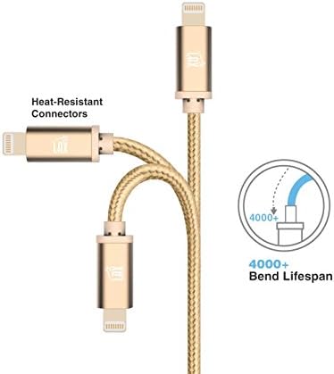 LAX MFi Certified Lightning Cable for i Phone & i Pad – 6 ft Durable Braided USB Cord with Fast Charging Capability for Enhanced Performance and Compatibility Across All Devices